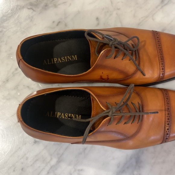 ALIPASINM Men's Dress Shoes Formal Oxford Leather Wingtip Lace Up Shoes for Men - Picture 5 of 6